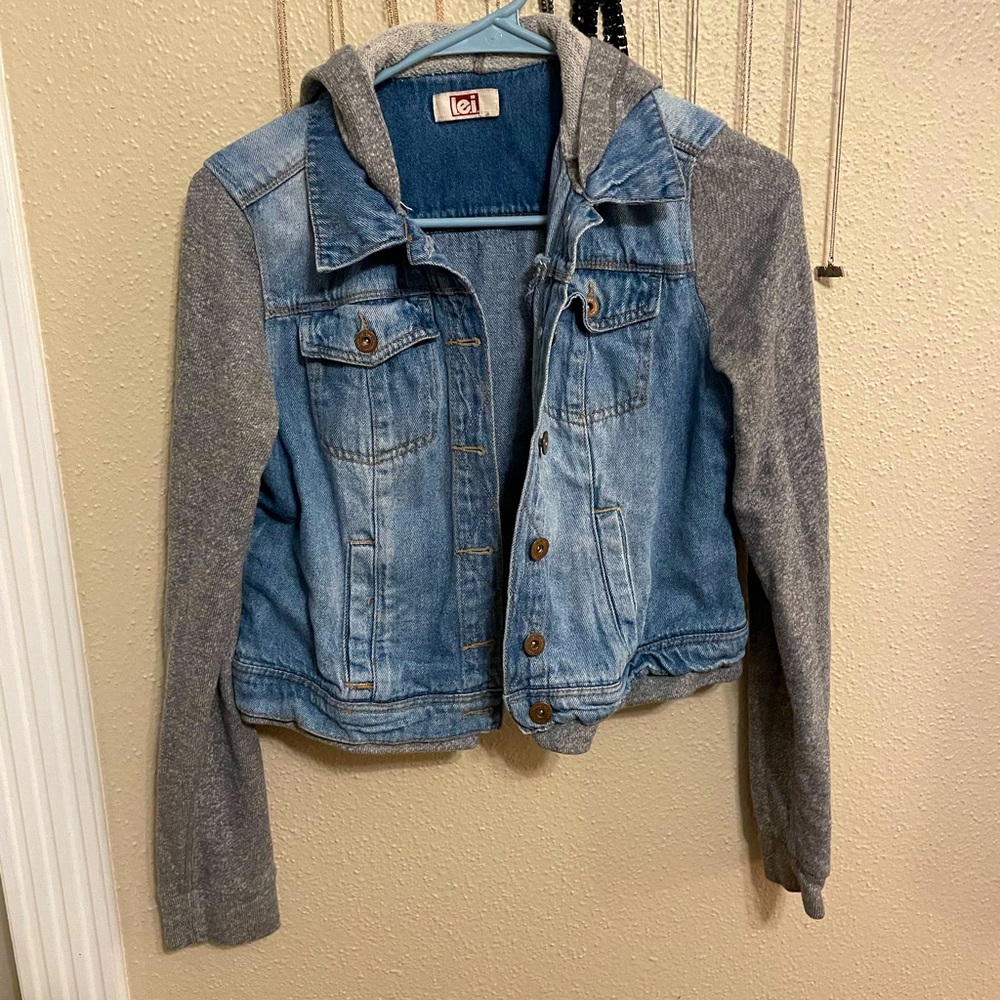 LEI Cropped denim and sweater jacket MED